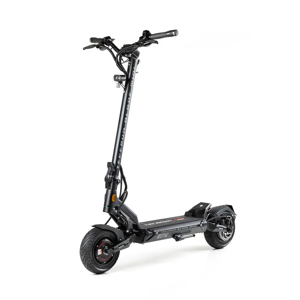 Teverun Blade Mini Pro eKFV Black electric scooter, front three-quarter view