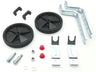 Auxiliary wheels 12-20", black plastic
