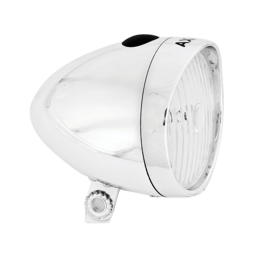 Headlight AXA Classic, 4 LUX, with batteries, silver